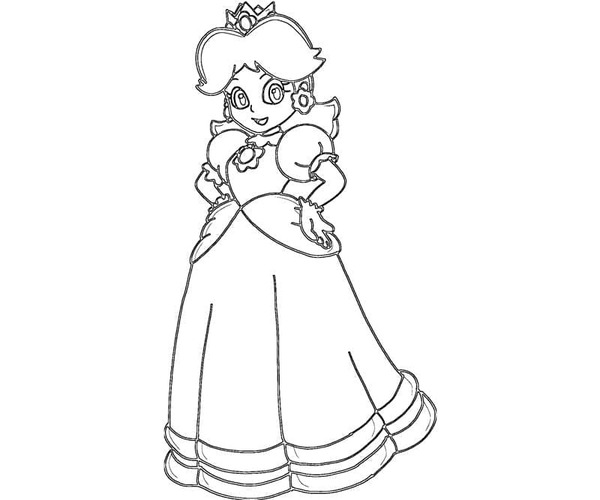 Coloriage Princesse Daisy simple gratuite