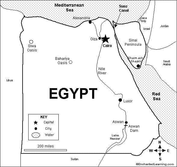 Bojanke Egypt Karta za ispis