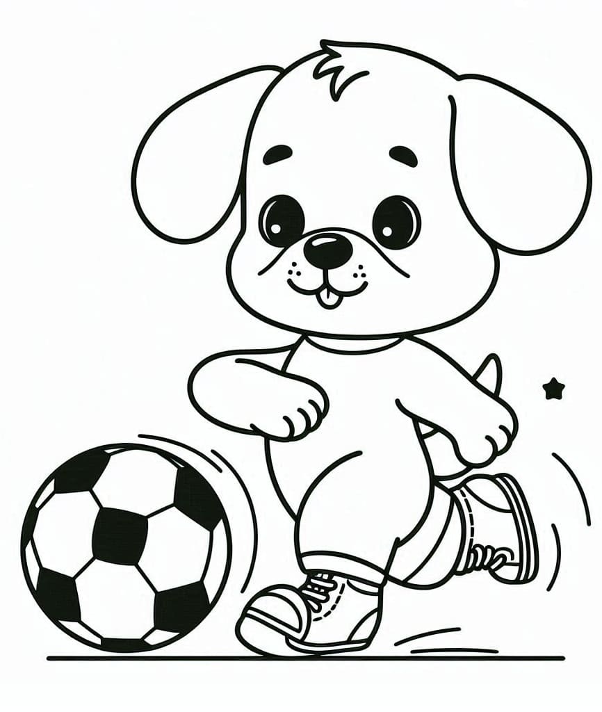 Pas Igra Nogomet coloring page