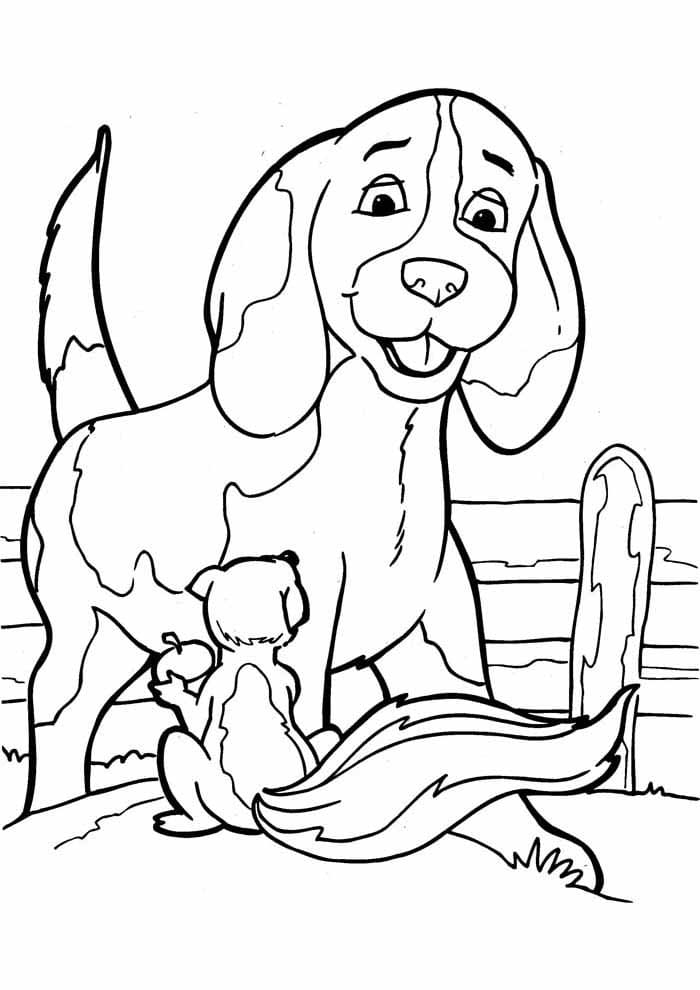 Pas i Vjeverica coloring page