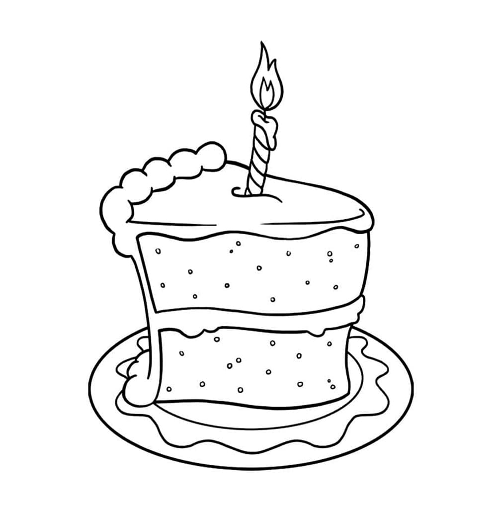 Bojanke Komad torte i svijeća