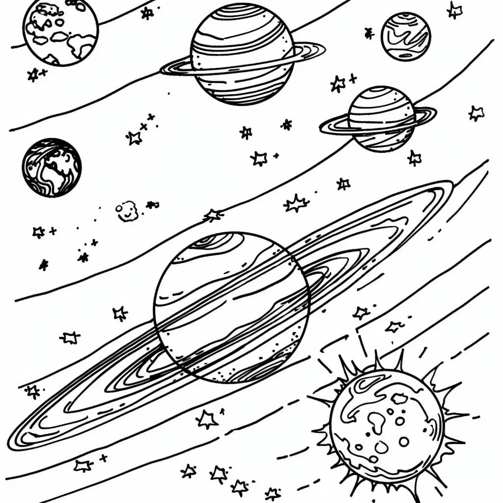 Bojanke Planeti i Sunce Svemir