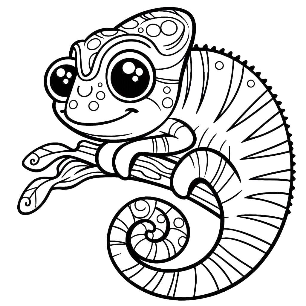Bojanke Nacrtaj kameleon 1