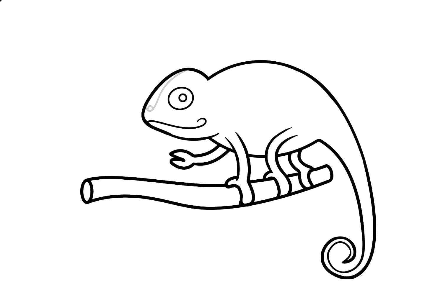Bojanke Nacrtajte malog kameleon