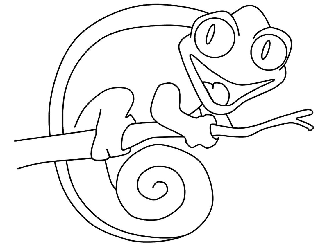 Bojanke Nacrtajte nasmijanog kameleon