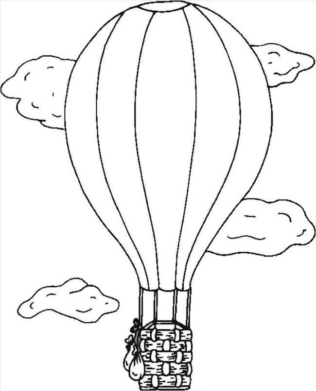 Bojanke Balon na vrući zrak i oblaci