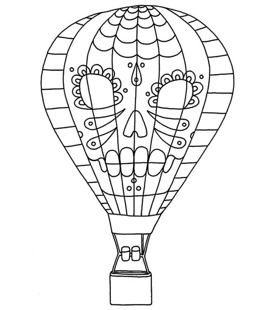Bojanke Balon na vrući zrak s lubanjom