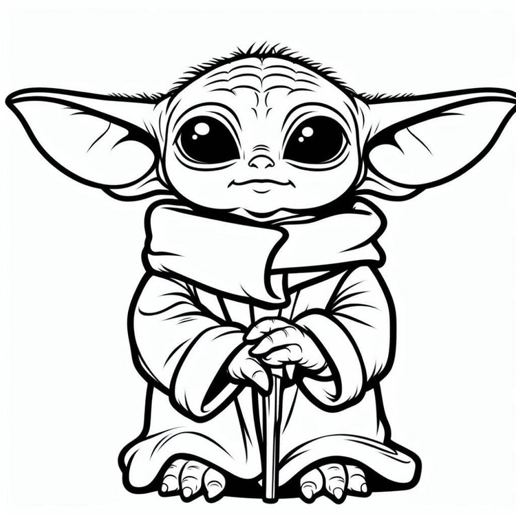 Bojanke Crtanje Baby Yoda je hladno