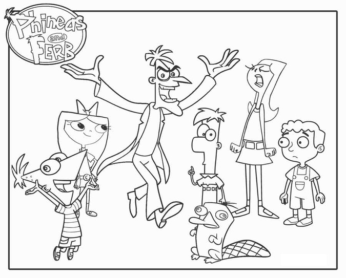 Bojanke Crtanje likova iz Phineas i Ferb