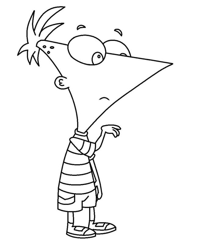 Bojanke Crtanje zbunjeno Phineas