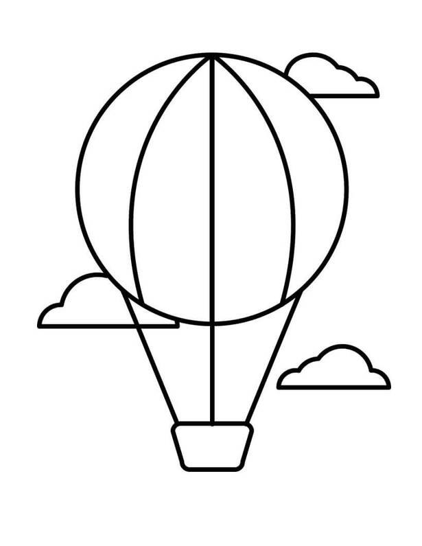 Bojanke Jednostavni balon na vrući zrak i oblaci