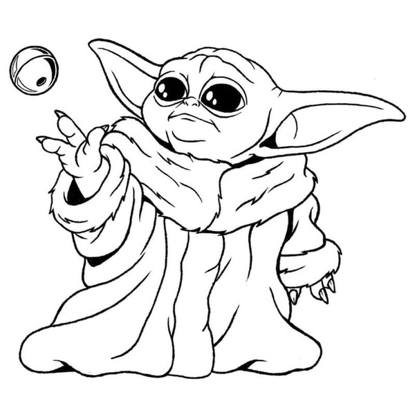 Bojanke Nacrtaj Baby Yoda grogu