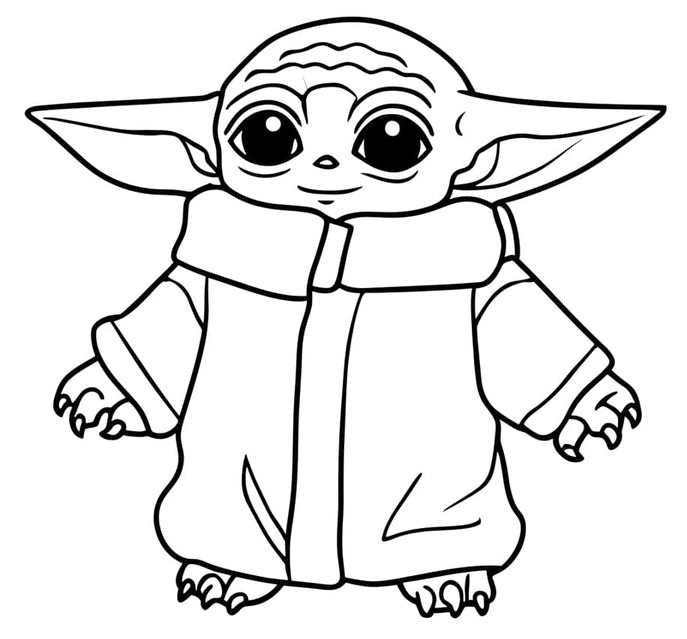 Bojanke Nacrtaj Baby Yoda jako sretnog
