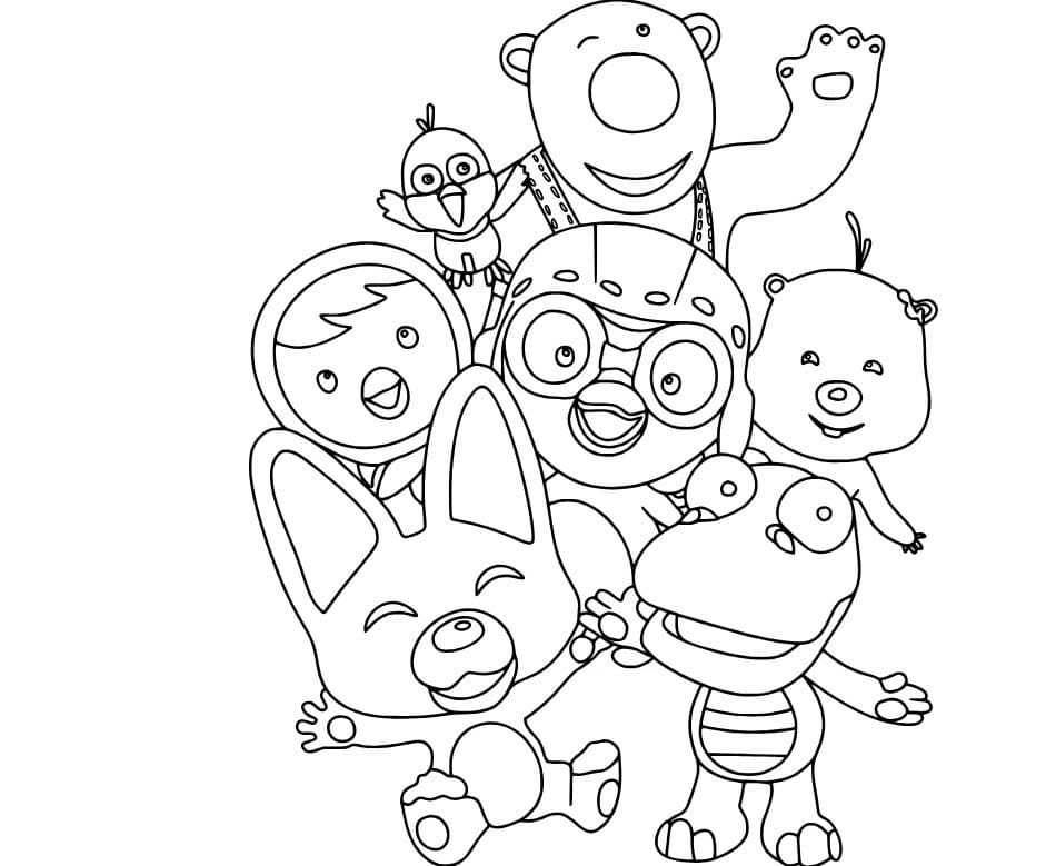 Bojanke Nacrtaj likova iz Pororo