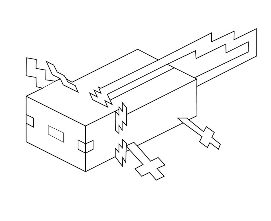 Bojanke Nacrtajte Aksolotl iz Minecrafta