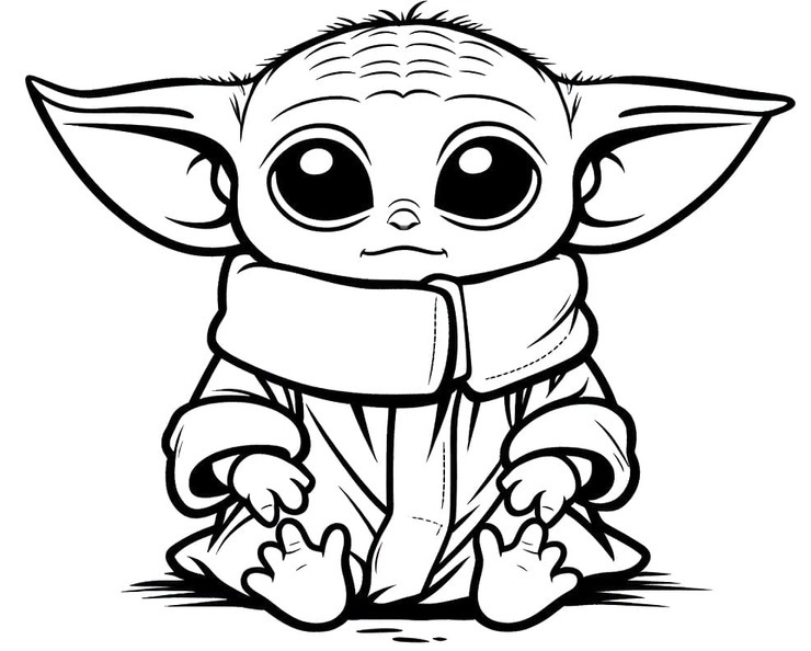 Bojanke Nacrtajte Baby Yoda prijateljski