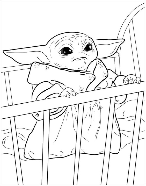 Bojanke Nacrtajte Baby Yoda za djecu
