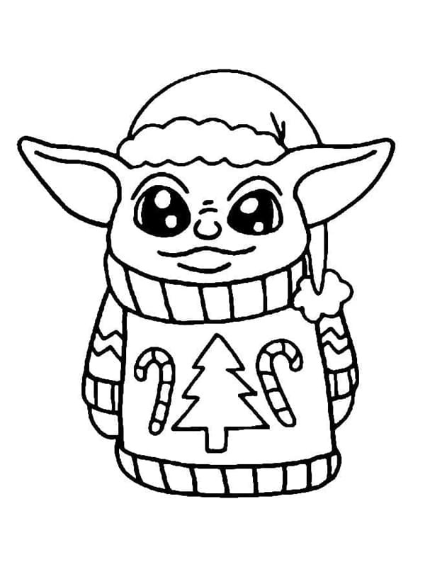 Bojanke Nacrtajte Božić Baby Yoda