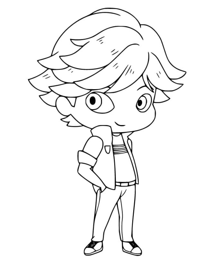 Bojanke Nacrtajte Chibi Adrien Agreste