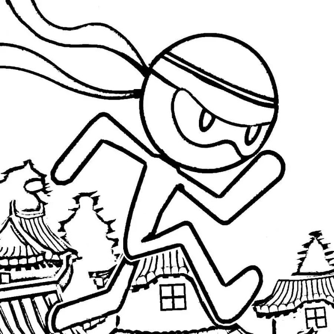 Bojanke Nacrtajte Ninja Stickman