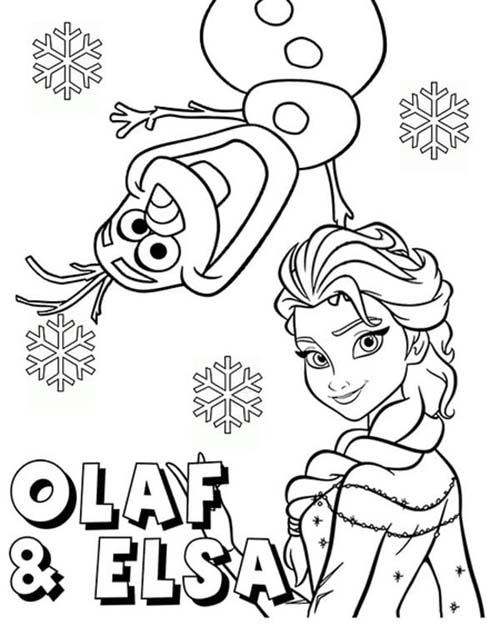 Bojanke Nacrtajte Olaf i Elsa iz Frozen
