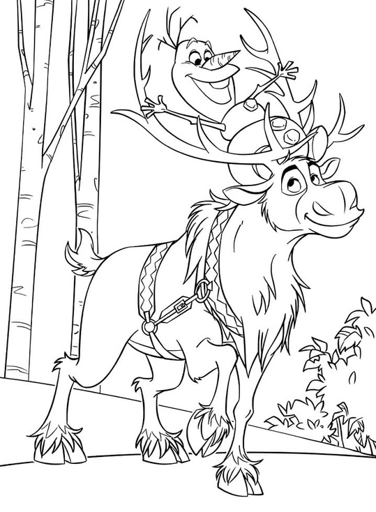 Bojanke Nacrtajte Olaf i Sven iz Frozen