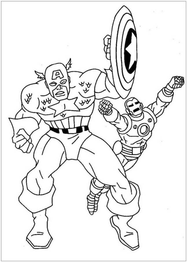 Nacrtajte Osvetnici osnovni kod djece coloring page