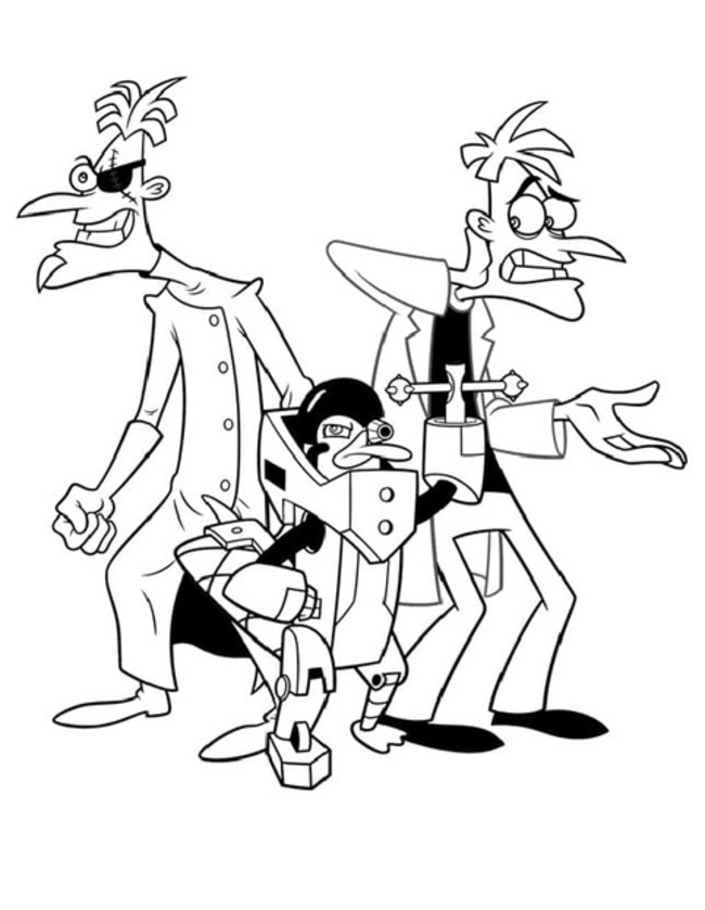 Bojanke Nacrtajte Perry kljunača i Dr doofenshmirtz