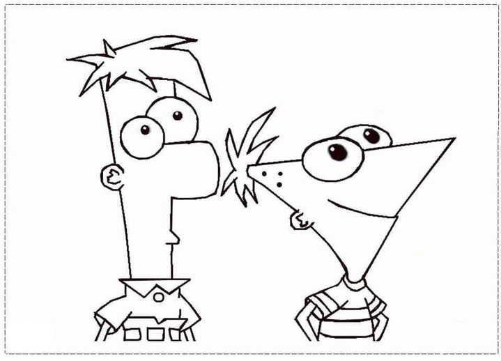 Bojanke Nacrtajte Phineas i Ferb ispisivo