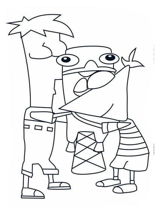 Bojanke Nacrtajte Phineas i Ferb s Perry
