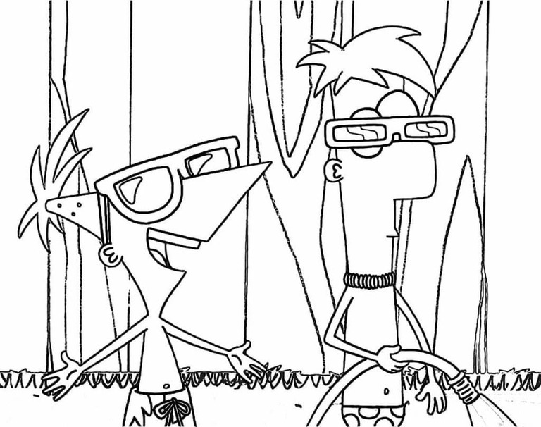 Bojanke Nacrtajte Phineas i Ferb slatko