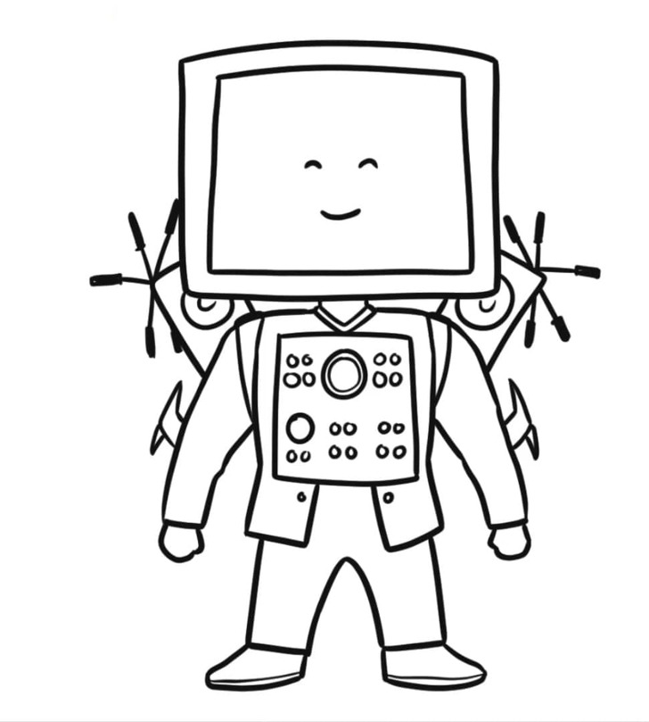 Bojanke Nacrtajte Slatko Titan TV Man