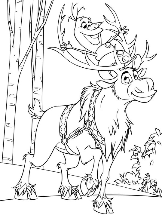 Bojanke Nacrtajte Sven i Olaf iz Frozen