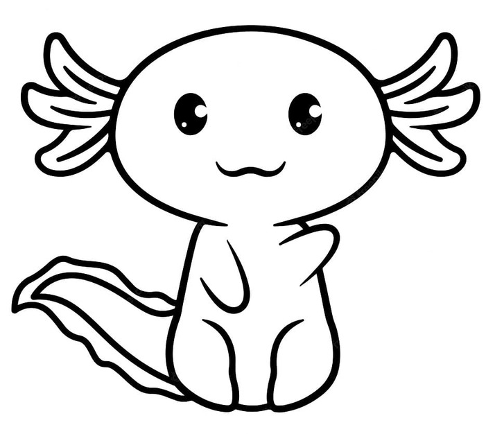Bojanke Nacrtajte aksolotl kawaiiju