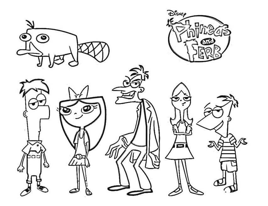 Bojanke Nacrtajte likove Phineas i Ferb