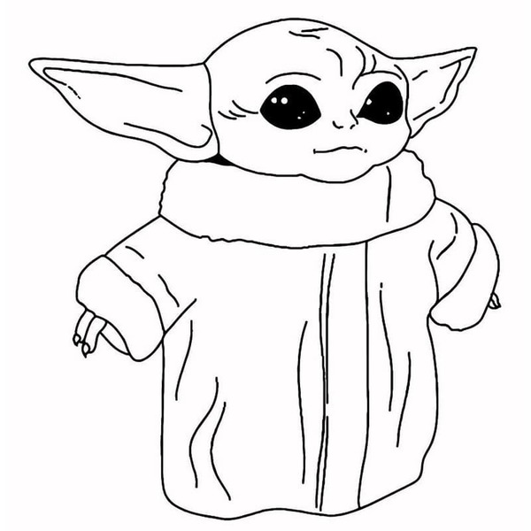 Bojanke Nacrtajte slatkog Baby Yoda besplatno za ispis