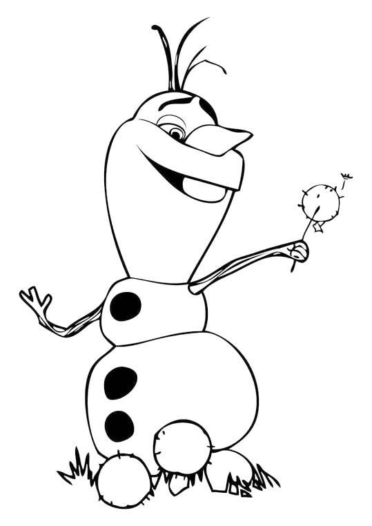 Bojanke Nacrtajte smiješnog Olaf u igri Frozen