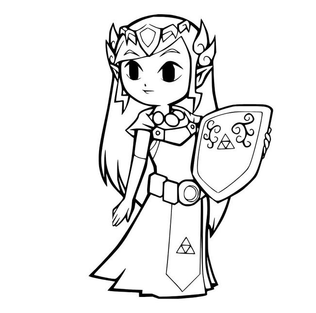 Bojanke Princeza Zelda drži štit
