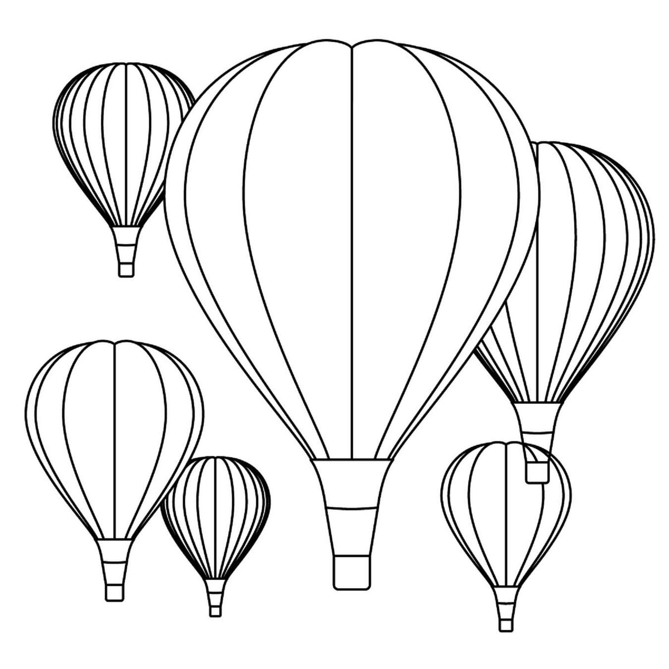 Bojanke Šest jednostavnih Balon Na Vrući Zrak