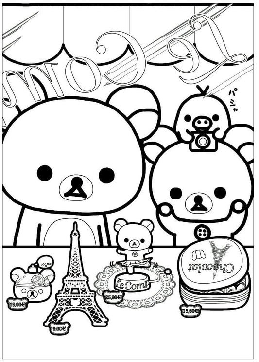 Bojanke Nacrtaj Rilakkuma za ispis