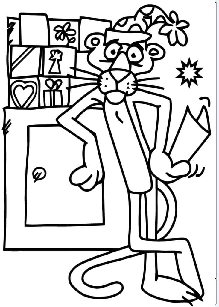 Bojanke Nacrtajte Pink Panther besplatno za djecu