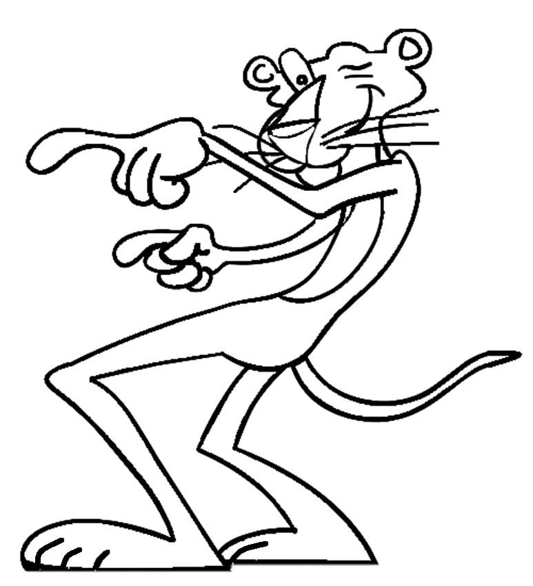 Bojanke Nacrtajte Pink Panther nasmijani
