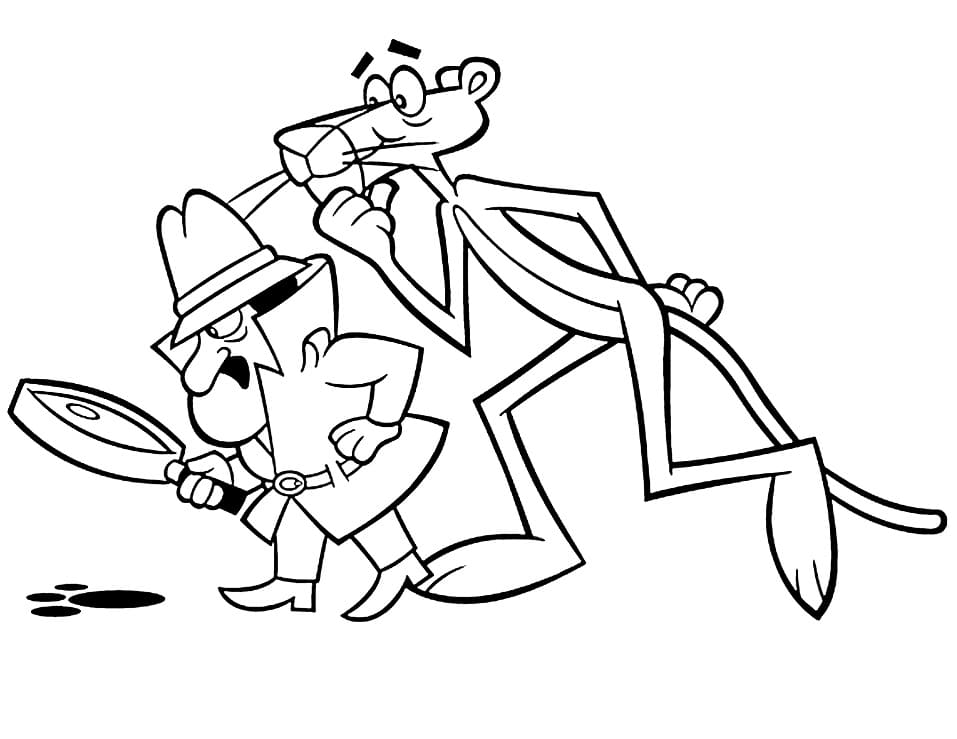 Bojanke Nacrtajte Pink Panther znatiželjan