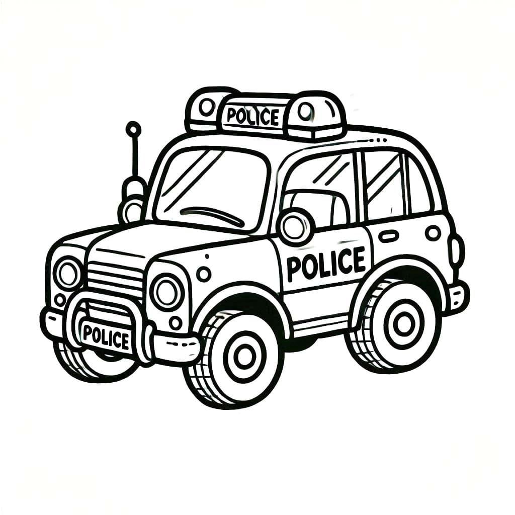 Bojanke Nacrtaj Policijski Automobil vrlo prost