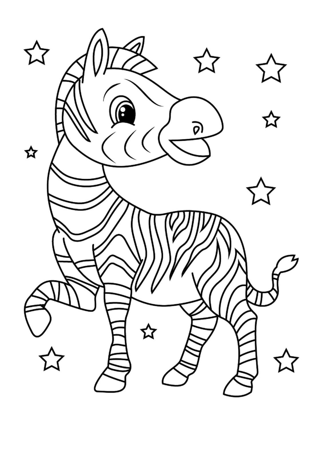 Bojanke Nacrtaj Zebra za djecu