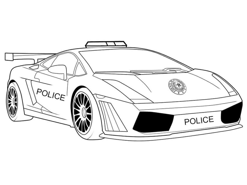 Bojanke Policijski Automobil ispisivo za djecu