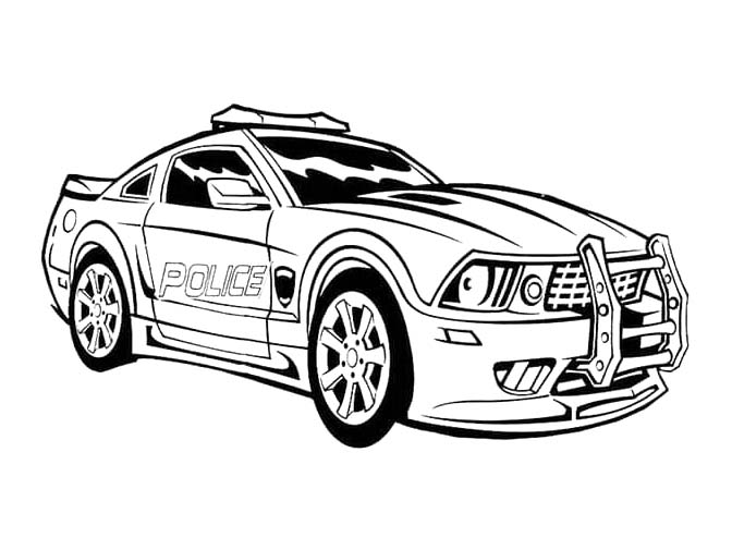 Bojanke Policijski Automobil za ispis