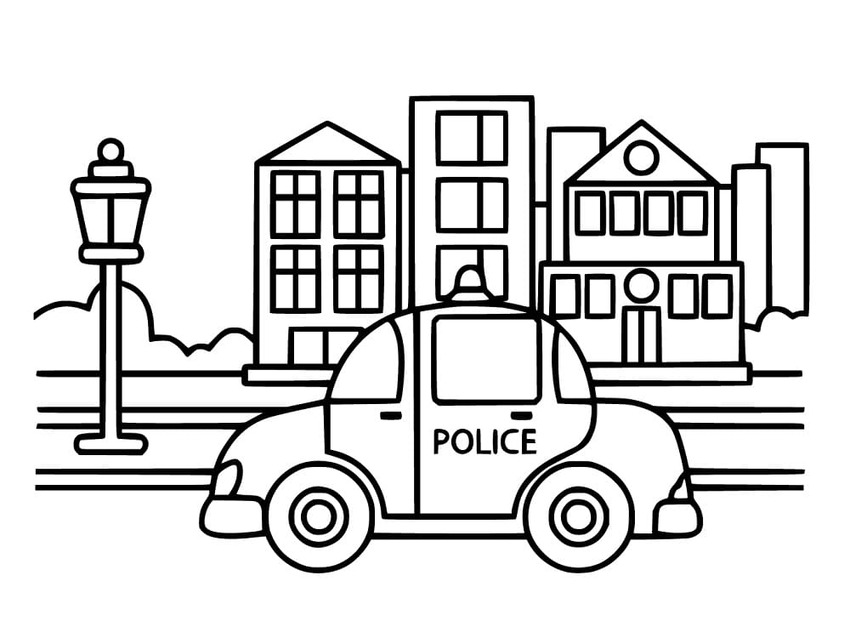 Bojanke Slika Policijski Automobil besplatno