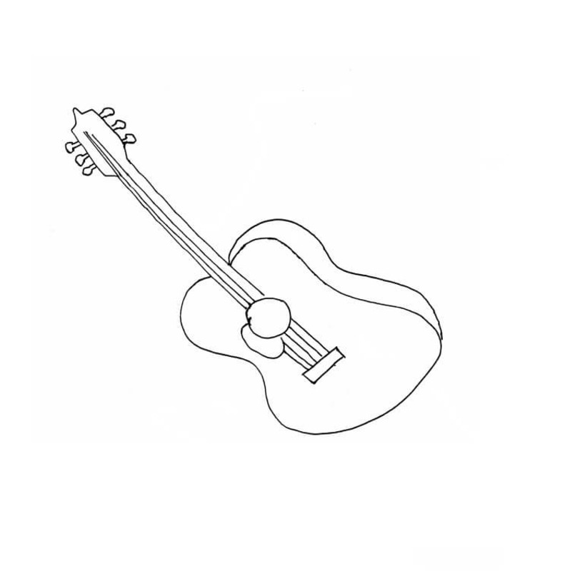 Bojanke Gitara ispisivo za djecu