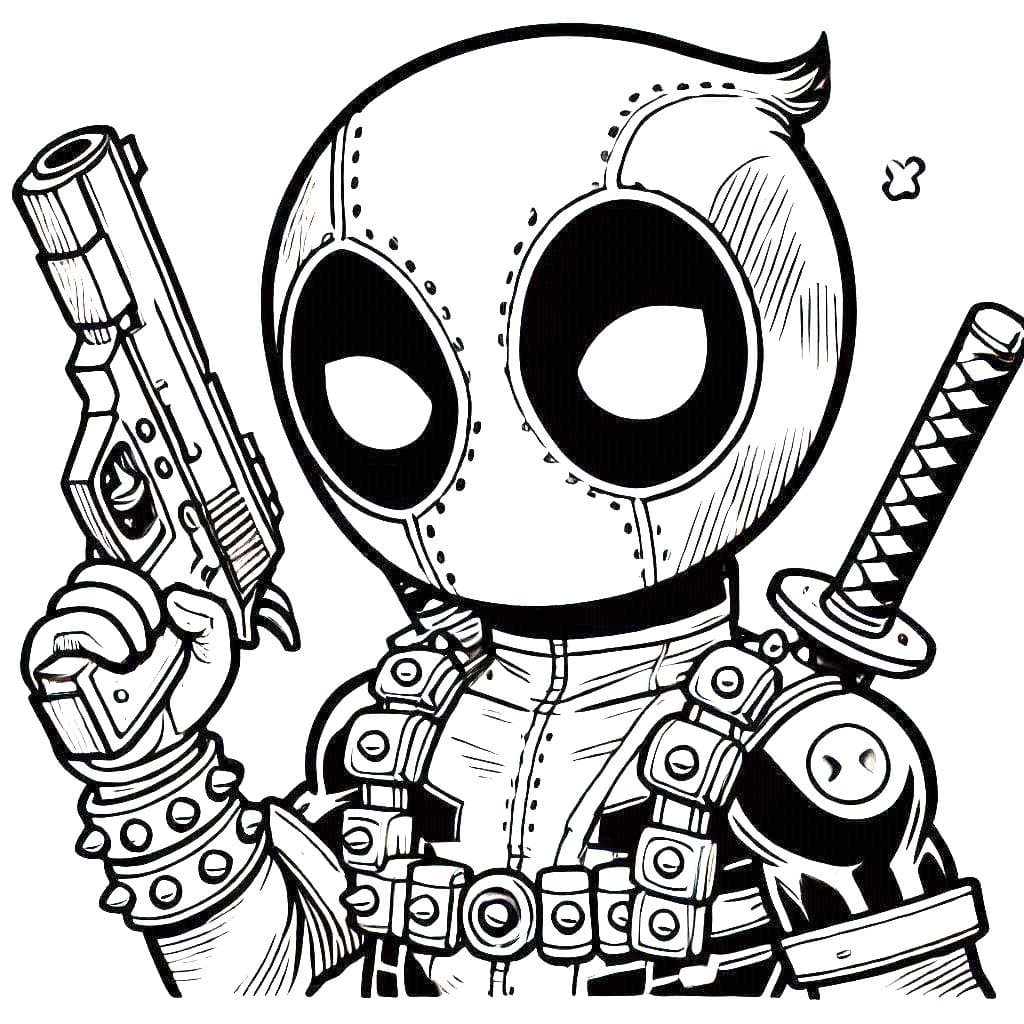 Bojanke Nacrtaj Deadpool prost kod djece